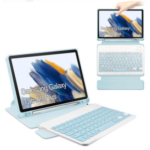 Чехол для планшета BeCover Keyboard 360° Rotatable Samsung Tab A9 Plus SM-X210/SM-X215/SM-X216 11.0" Light Blue (710332)