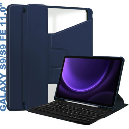 Чехол для планшета BeCover Keyboard 360° Rotatable Samsung Tab S9 (SM-X710/SM-X716)/S9 FE (SM-X510/SM-X516B) 11.0" Deep Blu (710427)