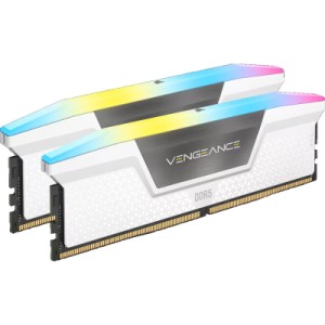 Модуль памяти для компьютера DDR5 32GB (2x16GB) 6000 MHz Vengeance RGB White Corsair (CMH32GX5M2B6000C30W)