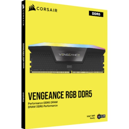Модуль памяти для компьютера DDR5 96GB (2x48GB) 6000 MHz Vengeance RGB Black Corsair (CMH96GX5M2B6000C30)