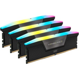 Модуль памяти для компьютера DDR5 96GB (4x24GB) 6000 MHz Vengeance RGB Black Corsair (CMH96GX5M4B6000C30)