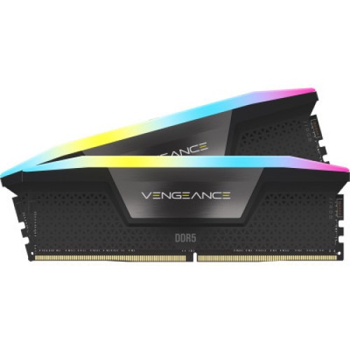 Модуль памяти для компьютера DDR5 96GB (2x48GB) 6400 MHz Vengeance RGB Black Corsair (CMH96GX5M2B6400C32)