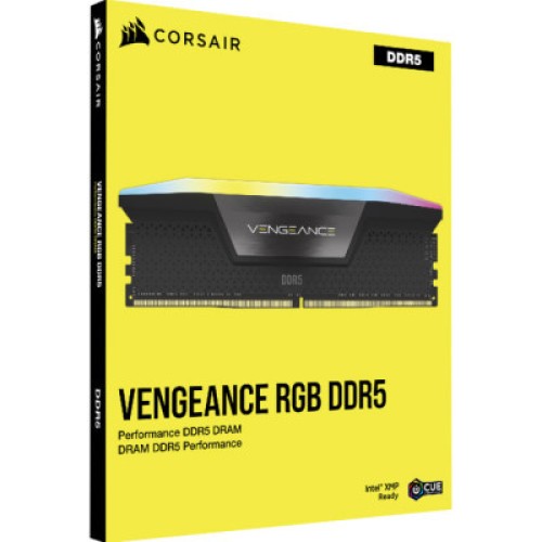 Модуль памяти для компьютера DDR5 96GB (2x48GB) 6400 MHz Vengeance RGB Black Corsair (CMH96GX5M2B6400C32)