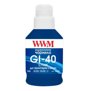 Чорнило WWM Canon GI-40 для G5040/G6040 190г Cyan (KeyLock) (G40C)
