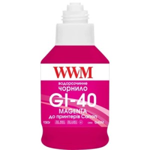 Чорнило WWM Canon GI-40 для G5040/G6040 190г Magenta (KeyLock) (G40M)