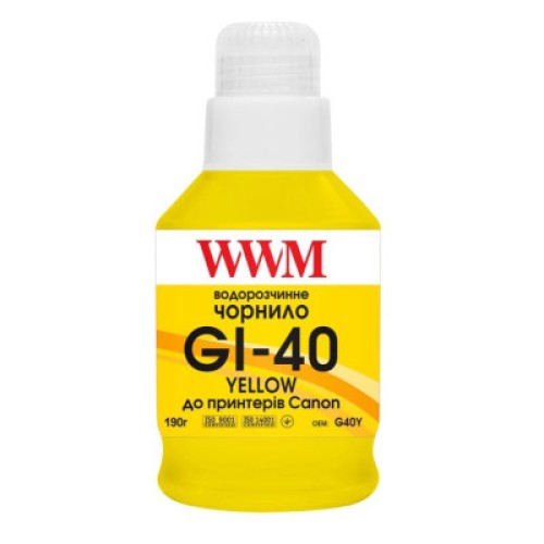 Чернила WWM Canon GI-40 для G5040/G6040 190г Yellow (KeyLock) (G40Y)