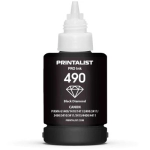 Чернила Printalist Canon GI-490 для G1400/G2400/G3400 140г Black Pigm. (PL490BP)