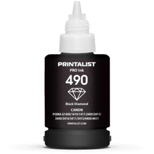 Чернила Printalist Canon GI-490 для G1400/G2400/G3400 140г Black Pigm. (PL490BP)