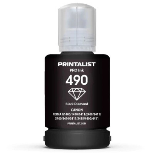 Чернила Printalist Canon GI-490 для G1400/G2400/G3400 140г Black Pigm. (PL490BP)