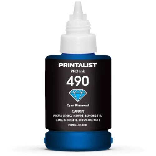 Чернила Printalist Canon GI-490 для G1400/G2400/G3400 140г Cyan (PL490C)