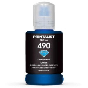 Чернила Printalist Canon GI-490 для G1400/G2400/G3400 140г Cyan (PL490C)