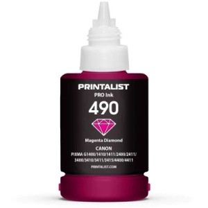 Чернила Printalist Canon GI-490 для G1400/G2400/G3400 140г Magenta (PL490M)