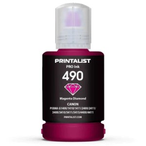 Чернила Printalist Canon GI-490 для G1400/G2400/G3400 140г Magenta (PL490M)