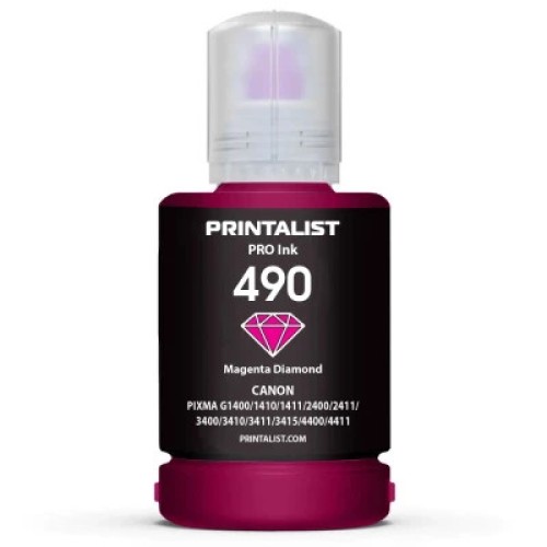Чернила Printalist Canon GI-490 для G1400/G2400/G3400 140г Magenta (PL490M)