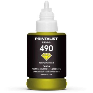 Чернила Printalist Canon GI-490 для G1400/G2400/G3400 140г Yellow (PL490Y)