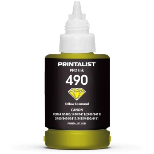 Чернила Printalist Canon GI-490 для G1400/G2400/G3400 140г Yellow (PL490Y)
