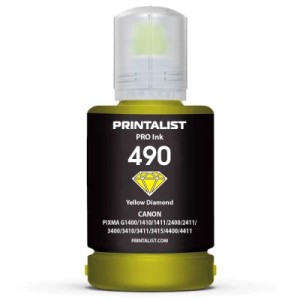 Чернила Printalist Canon GI-490 для G1400/G2400/G3400 140г Yellow (PL490Y)