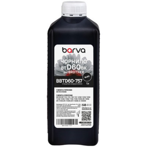 Чернила Barva Brother BTD60BK 1л (BBTD60-757)
