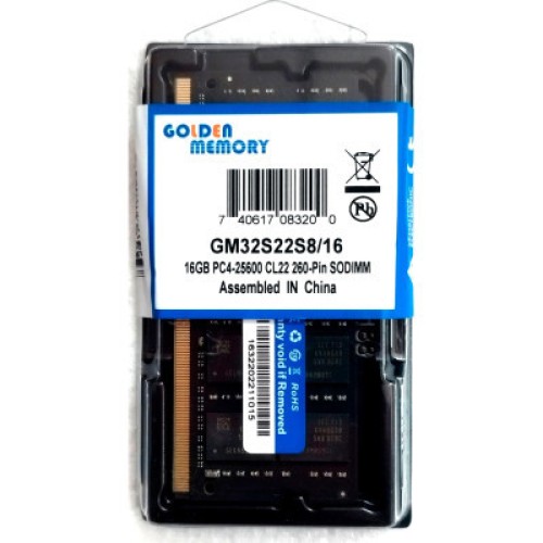 Модуль памяти для ноутбука SoDIMM DDR4 16GB 3200 MHz Golden Memory (GM32S22S8/16)