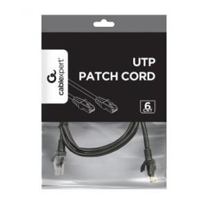 Патч-корд 1.5м UTP cat 6 CCA black Cablexpert (PP6U-1.5M/BK)