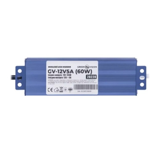 Блок питания для систем видеонаблюдения Greenvision GV-12V5А