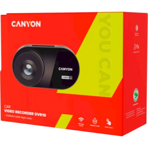 Видеорегистратор Canyon DVR10 FullHD 1080p Wi-Fi Black (CND-DVR10)