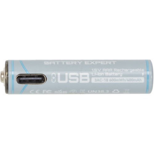 Аккумулятор Beston AAA USB Type-C 400mah 1.5V Li-ion * 4 (3AC-18/AA620272)