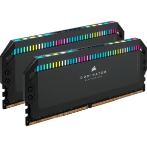 Модуль памяти для компьютера DDR5 32GB (2x16GB) 6000 MHz Dominator Platinum RGB Black Corsair (CMT32GX5M2E6000C36)
