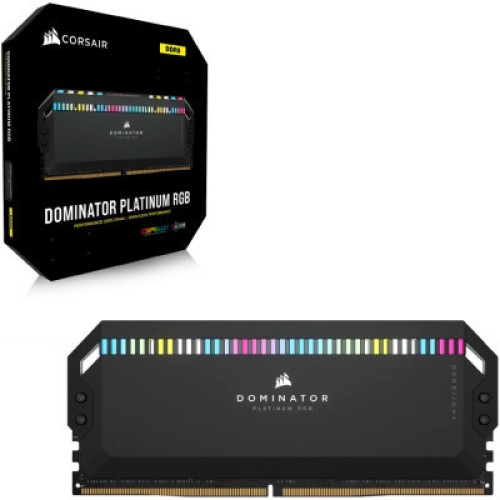 Модуль памяти для компьютера DDR5 32GB (2x16GB) 6000 MHz Dominator Platinum RGB Black Corsair (CMT32GX5M2E6000C36)