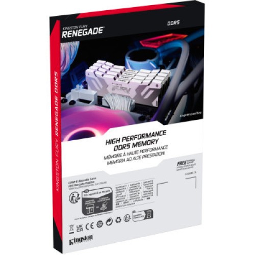 Модуль памяти для компьютера DDR5 16GB 6800 MHz Renegade White XMP Kingston Fury (ex.HyperX) (KF568C36RW-16)