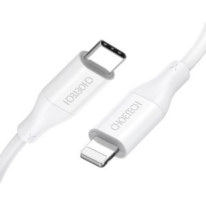 Дата кабель USB-С to Lightning 1.0m USB2.0 30W MFI Choetech (IP0040-WH)