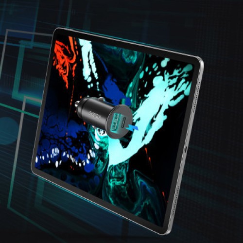 Зарядное устройство Choetech Car USB-A/USB-C 30W QC3.0/PD (TC0006-V2-BK)