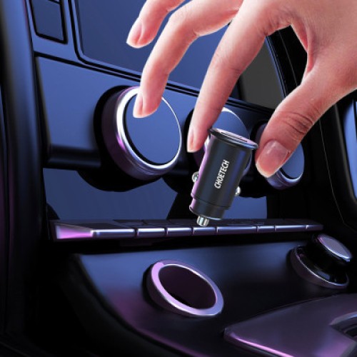 Зарядное устройство Choetech Car USB-A/USB-C 30W QC3.0/PD (TC0006-V2-BK)