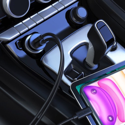 Зарядное устройство Choetech Car USB-A/USB-C 30W QC3.0/PD (TC0006-V2-BK)