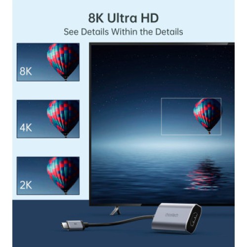 Переходник USB-C to HDMI 8K 60 Hz Choetech (HUB-H16-GY)