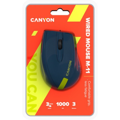 Мышка Canyon M-11 USB Blue/Yellow (CNE-CMS11BY)