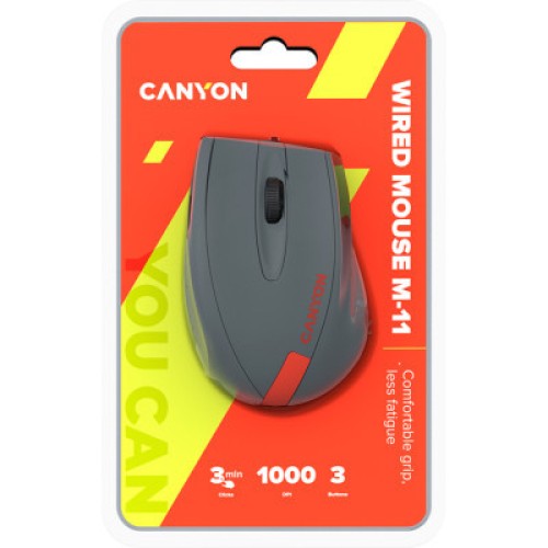 Мышка Canyon M-11 USB Gray/Red (CNE-CMS11DG)