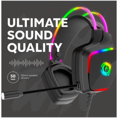Наушники Canyon GH-9A Darkless Gaming 3.5 мм RGB Black (CND-SGHS9A)