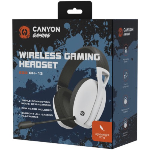 Наушники Canyon GH-13 Ego Wireless Gaming 7.1 White (CND-SGHS13W)