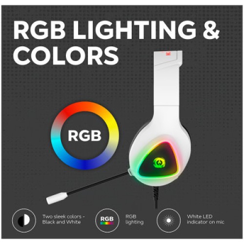 Наушники Canyon GH-6 Shadder Gaming 3.5 мм RGB White (CND-SGHS6W)