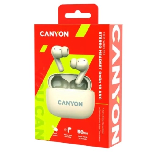 Наушники Canyon TWS-10 OnGo ANC ENC Beige (CNS-TWS10BG)