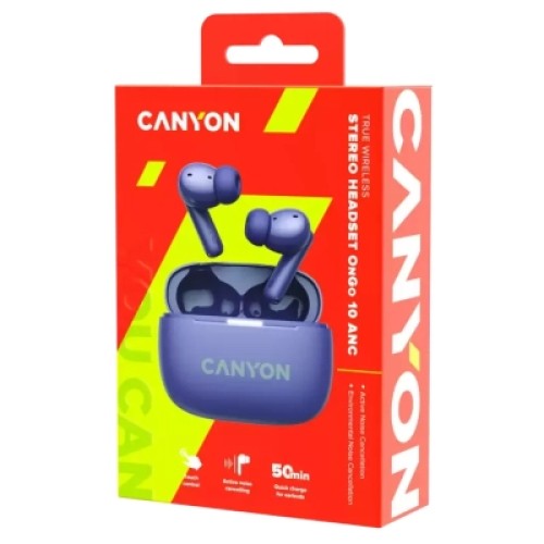 Наушники Canyon TWS-10 OnGo ANC ENC Purple (CNS-TWS10PL)