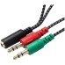 Переходник XoKo AC-007 2x3.5-мм jack(F) - 3.5-мм 4pin jack(M) (XOKO AC-007)