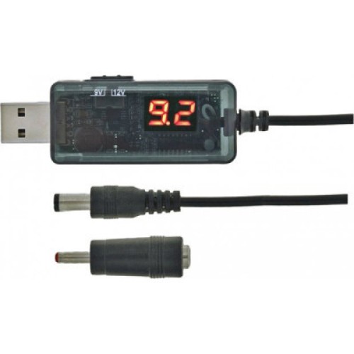 Кабель питания USB-AM to 5.5/3.5mm 9/12V 0.8m Maxxter (UB-DC9/12-0.8M)