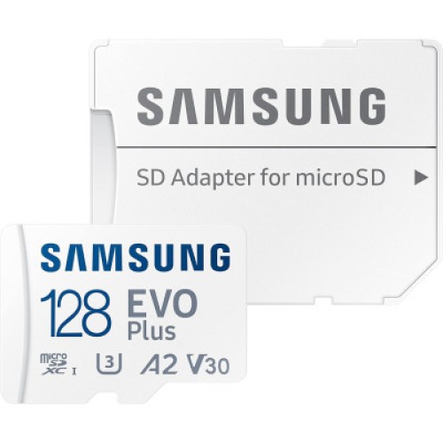 Карта памяти Samsung microSDXC 128GB C10 UHS-I R130MB/s Evo Plus + SD (MB-MC128KA/EU)