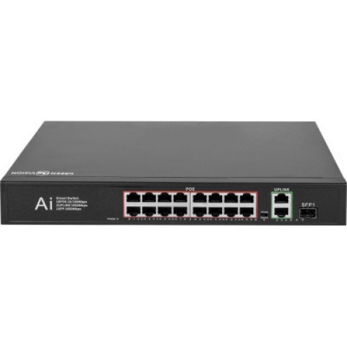 Коммутатор сетевой Greenvision GV-010-D-16+2 PG+1 SFP (GV-010-D-16+2PG+1SFP)