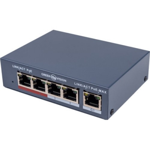 Коммутатор сетевой Greenvision GV-017-AI-4+1P