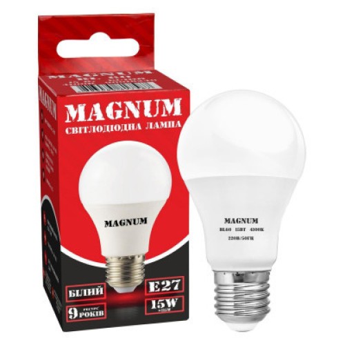 Лампочка MAGNUM BL 60 15 Вт 4100K 220В E27 (90018240)