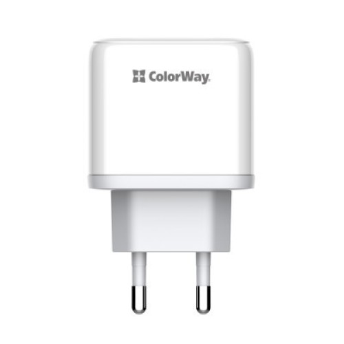 Зарядное устройство ColorWay Power Delivery Port PPS USB (Type-C PD+ USB QC3.0) (45W) white (CW-CHS042PD-WT)