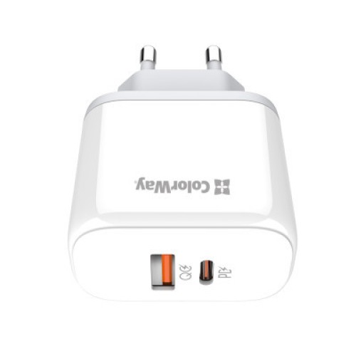 Зарядное устройство ColorWay Power Delivery Port PPS USB (Type-C PD+ USB QC3.0) (45W) white (CW-CHS042PD-WT)